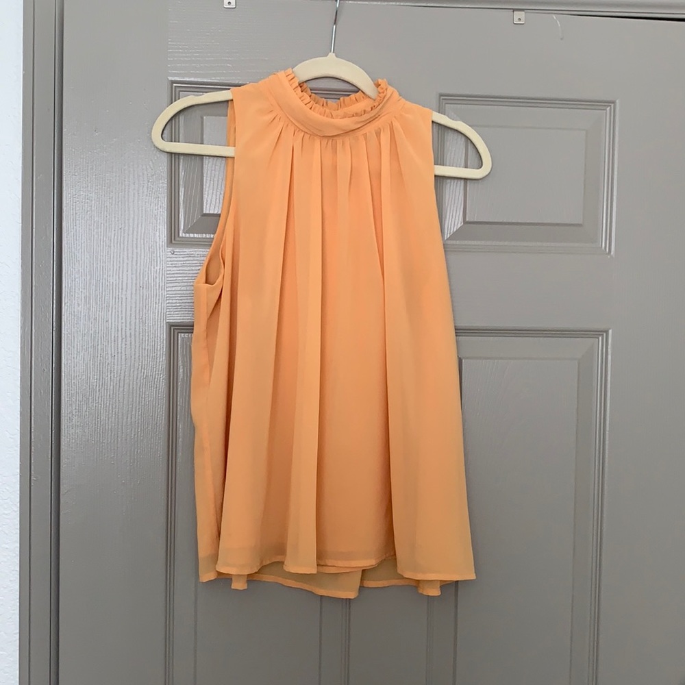 high neck gold blouse